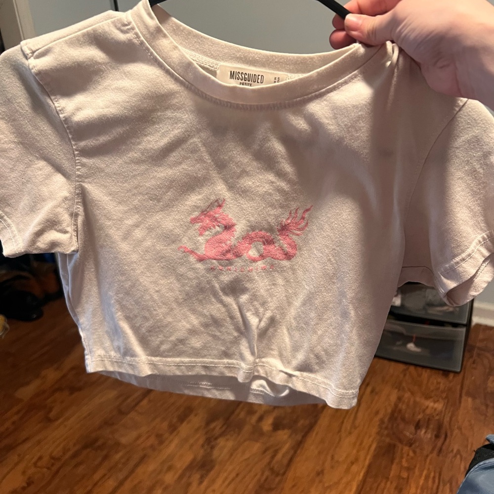 Missguided Kids Light Pink Dragon Tee